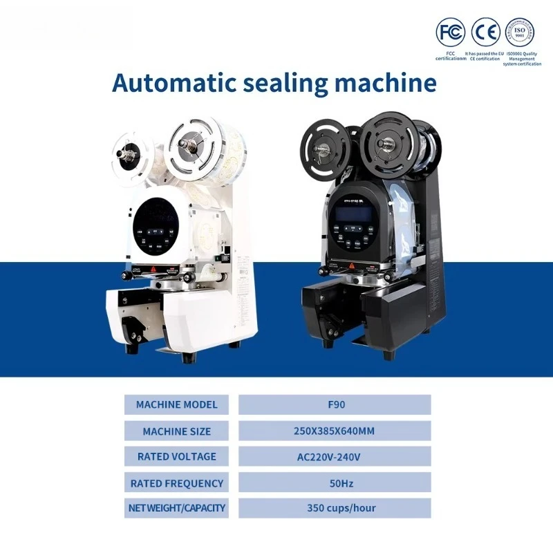 High Quality 90Mm Fully Automatic Paper Cups Sealing Machine Bubble Tea Hot Drinks Ice Cream Coffee Cup Sealing Machine Sealer