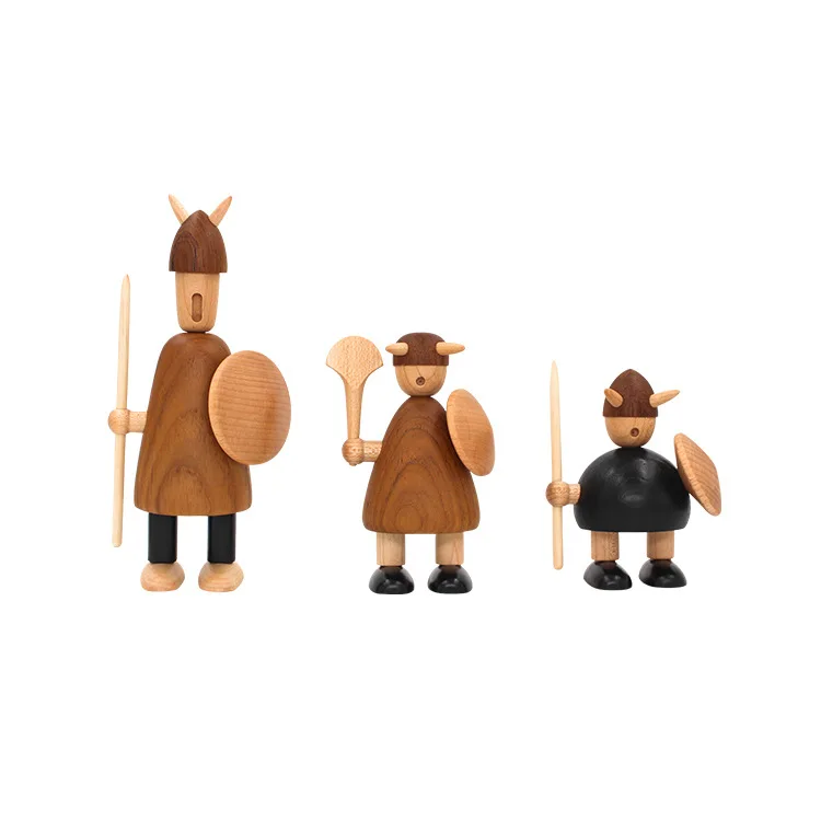 

Nordic home ornaments, Danish puppet Viking wood pirate crafts, European home creative gifts