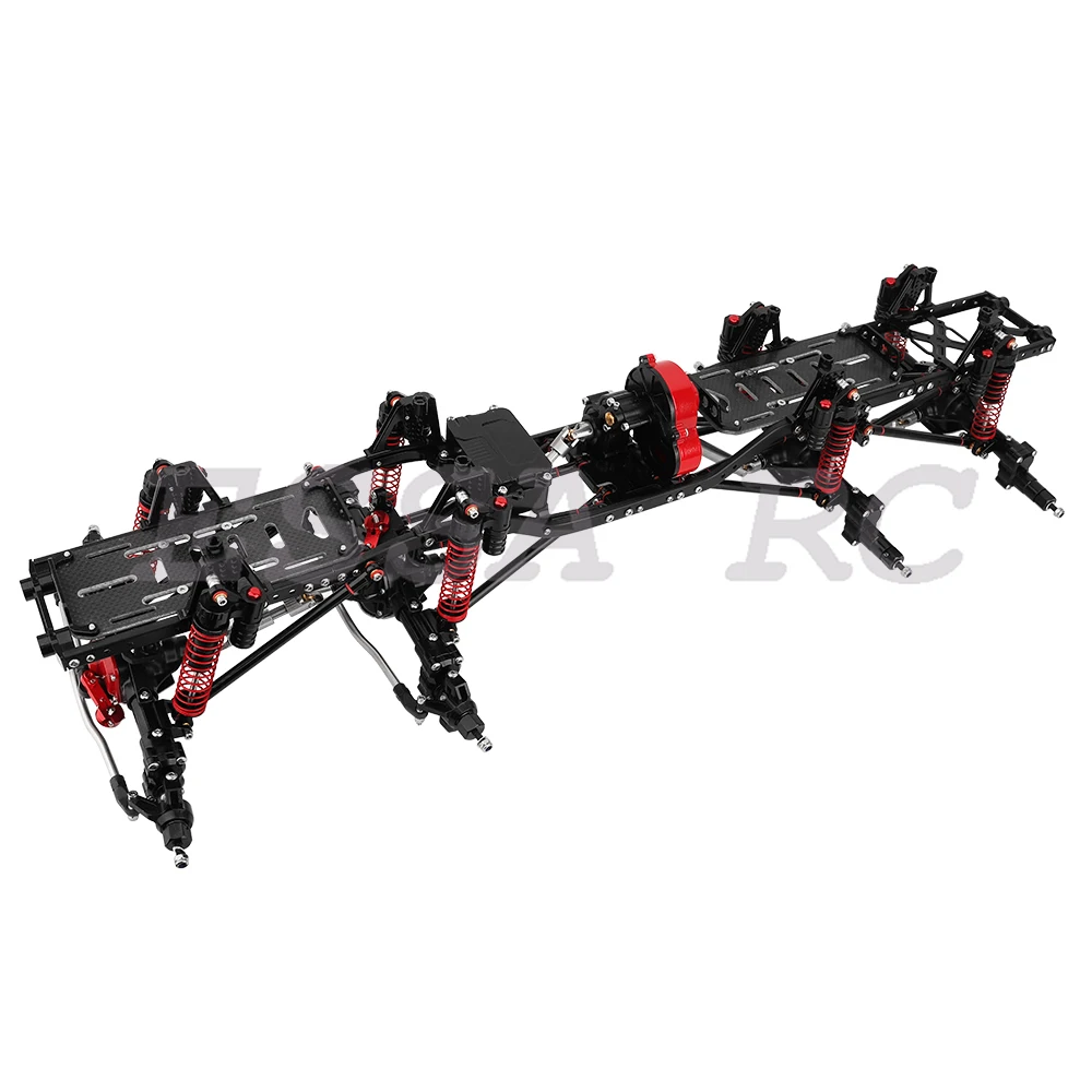 1:10 Metaallegering Verbeterde 8x8 RC Auto Chassis Frame met 2 Portal As Versnellingsbak DIY voor Axiale SCX10 1/10 RC Crawler Auto Onderdelen