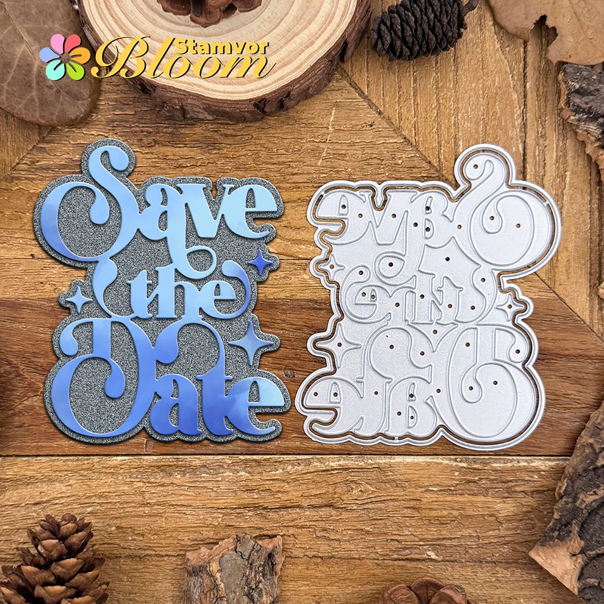 Original Lovely Layers Titel SAVE THE DATE Metall-Stanzformen für Scrapbooking, dekorative Prägung