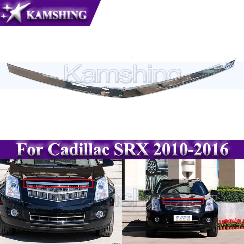 

Kamshing Front Hood Bright Strip For Cadillac SRX 2010-2016 Front Bumper Grill Trim Strip Front Hood Garnish Strips