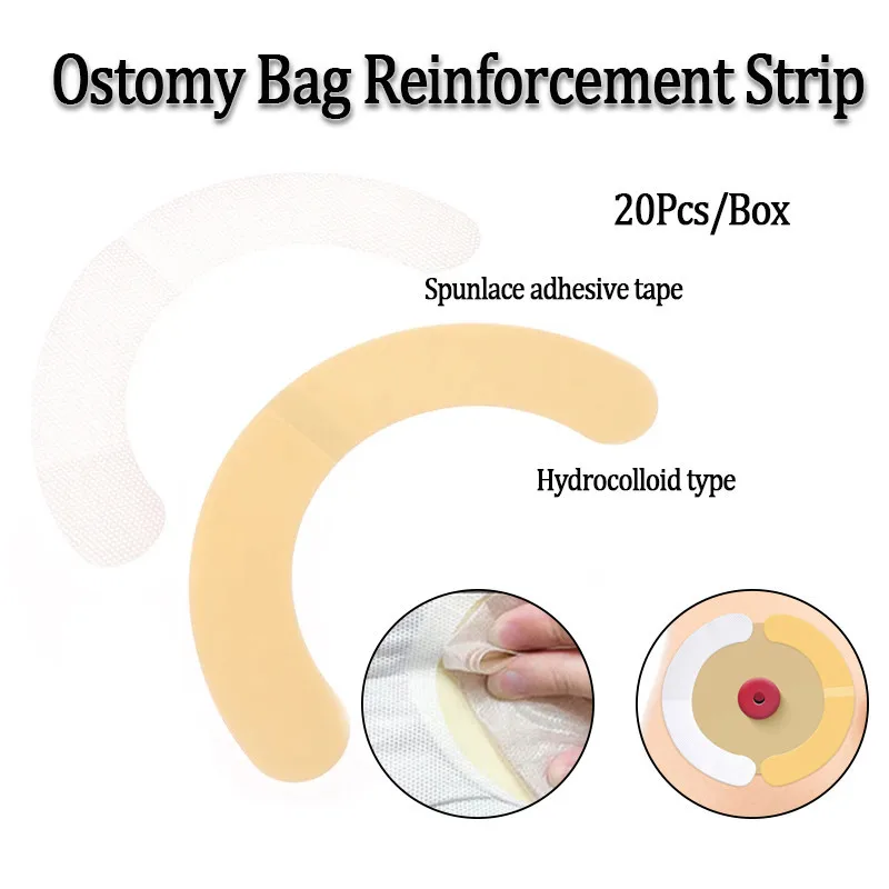 

20 шт. Усиленная эластичная дышащая гидроколлоидная лента для стомных мешков, самоклеящаяся, из спанлейса