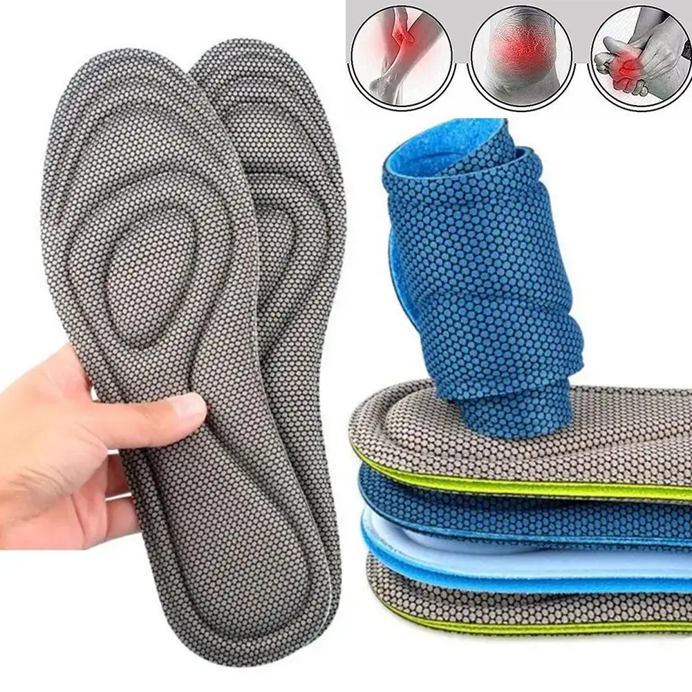 1Pair Nano Memory Foam Orthopedic Shoe Pad Unisex Deodorization Shoe Pad Sweat Absorption Insert Sport Shoes Running Pads