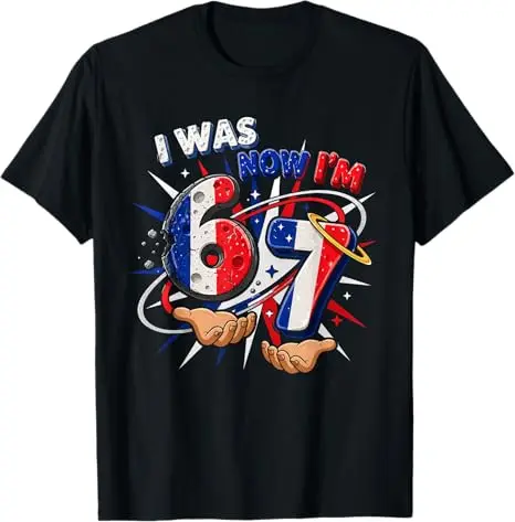 Y2k-T-Shirt mit Länderflaggen, bedruckt mit der Aufschrift „I Was 6 Now Im 7“, lustiges Six Seven Shirt, 7. Geburtstag für Jungen, modische Kleidung – Detail 7