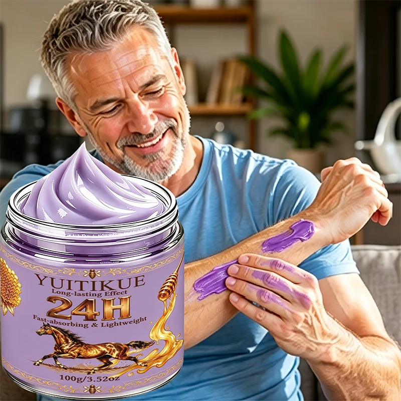YUITIKUE 24H Horse Oil Bee Honey Body Cream 100g Fast Absorbing Lightweight Long Lasting Moisturizing External Skin Care Cream