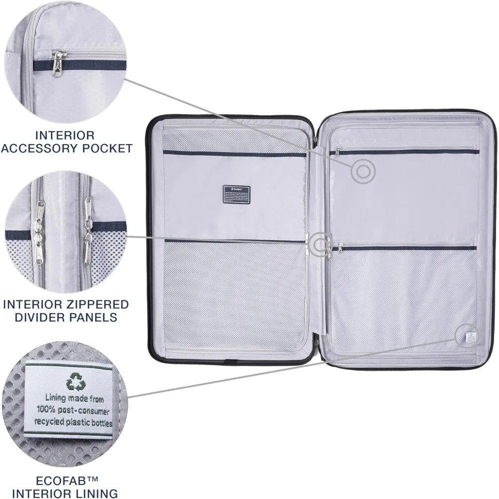 Travelpro Maxlite Air V2 Hardside Rozszerzany Bagaż, 8 Kółek Obrotowych, Lekka Twarda Skorupa, Zamek TSA, Cieńszy Szary, 2-częściowy S