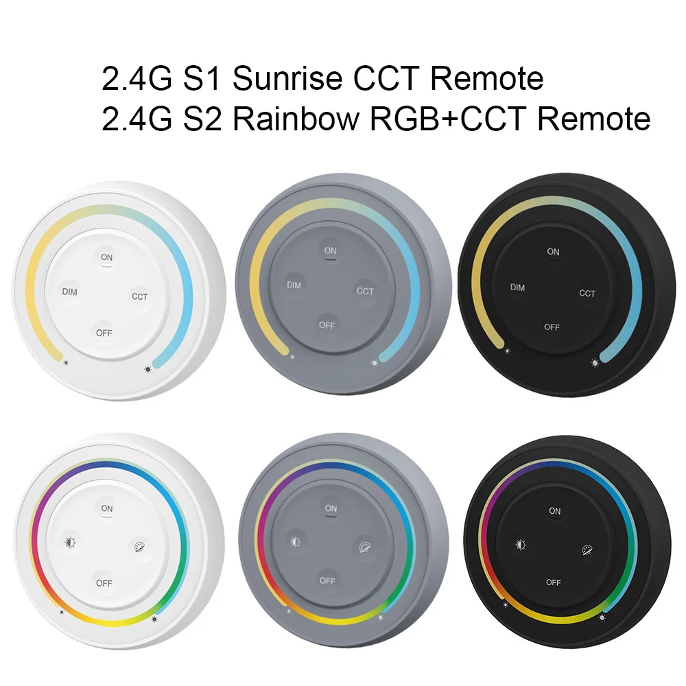 Miboxer Remote Control Matahari Terbit 2.4G Remote Control Pelangi DC12-24V FUT039SA untuk Dual White/Single Color/RGB/RGBW/RGB + CCT Strip LED