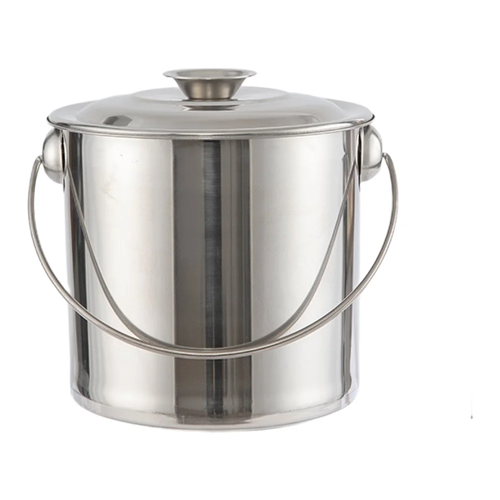 Stainless Steel Pail Bucket with Lid Supporting Functional Use in Outdoor Meal Prep Indoor Storage and Portable Cooking Setups