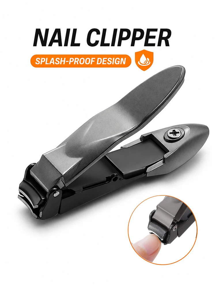 Anti-Spritz-Nagelknipser mit Nagel-Auffangbehälter Premium Edelstahl Fingernagelknipser Scharfer Präzisionsschneider für Zuhause und Reisen