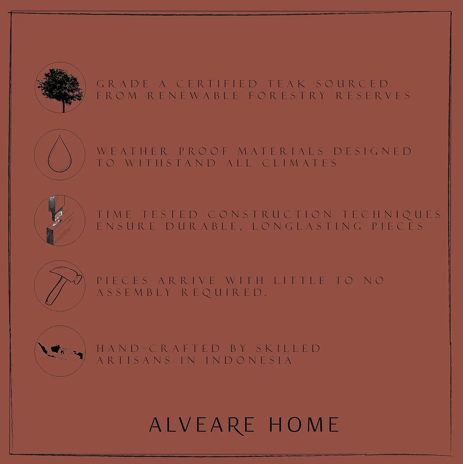 Kursi teras jati luar ruangan Gorda