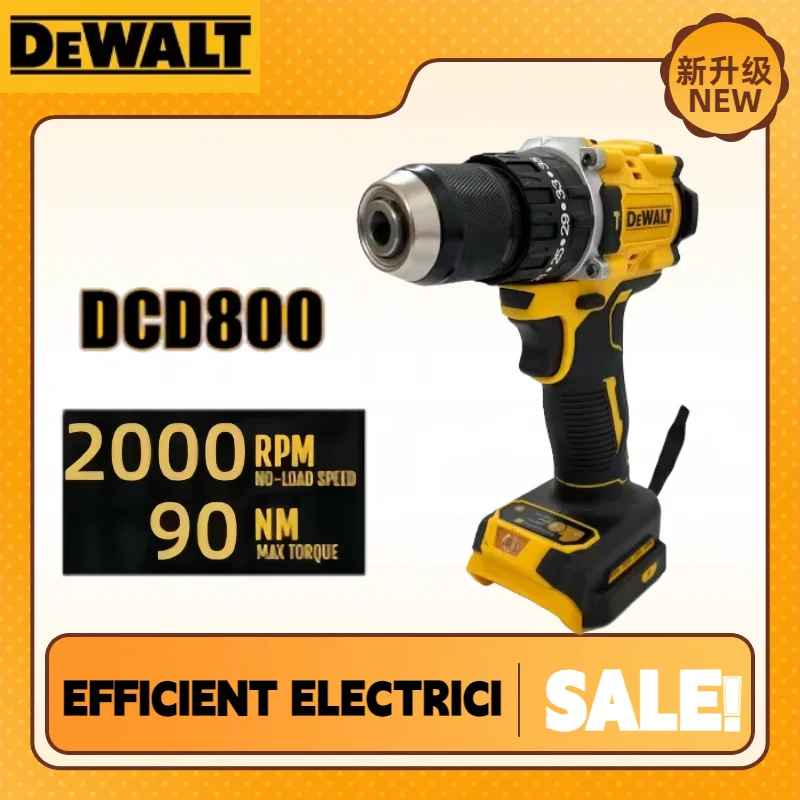 

Бесщеточный электрический шуруповерт Dewalt DCD800, 2000 об/мин, литиевый аккумуляторный инструмент, ударная дрель 1/2 дюйма, для аккумуляторов Dewalt