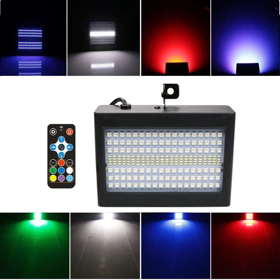 

Upgraded 204 LED RGB White Disco DJ Strobe Light Home Party Festival Music Club Voice Controlled Flash Stage Lighting Effect