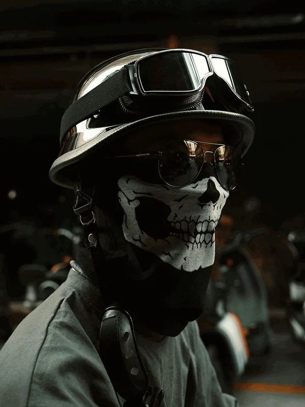 WWII German-Style Retro Open-Face Motorcycle Helmet