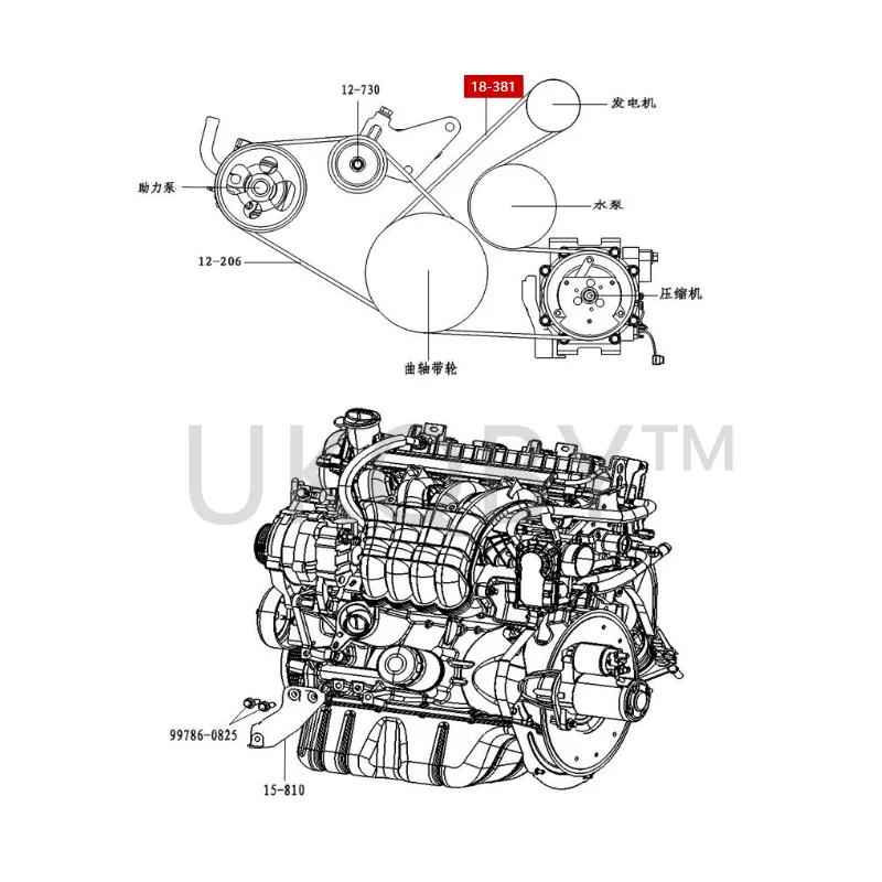 MA1015909M1 MA1015909M2 Suitable for Ma zd a 323 Fumeilaihai Fuxing Pulima Generator, air conditioning, water pump belt