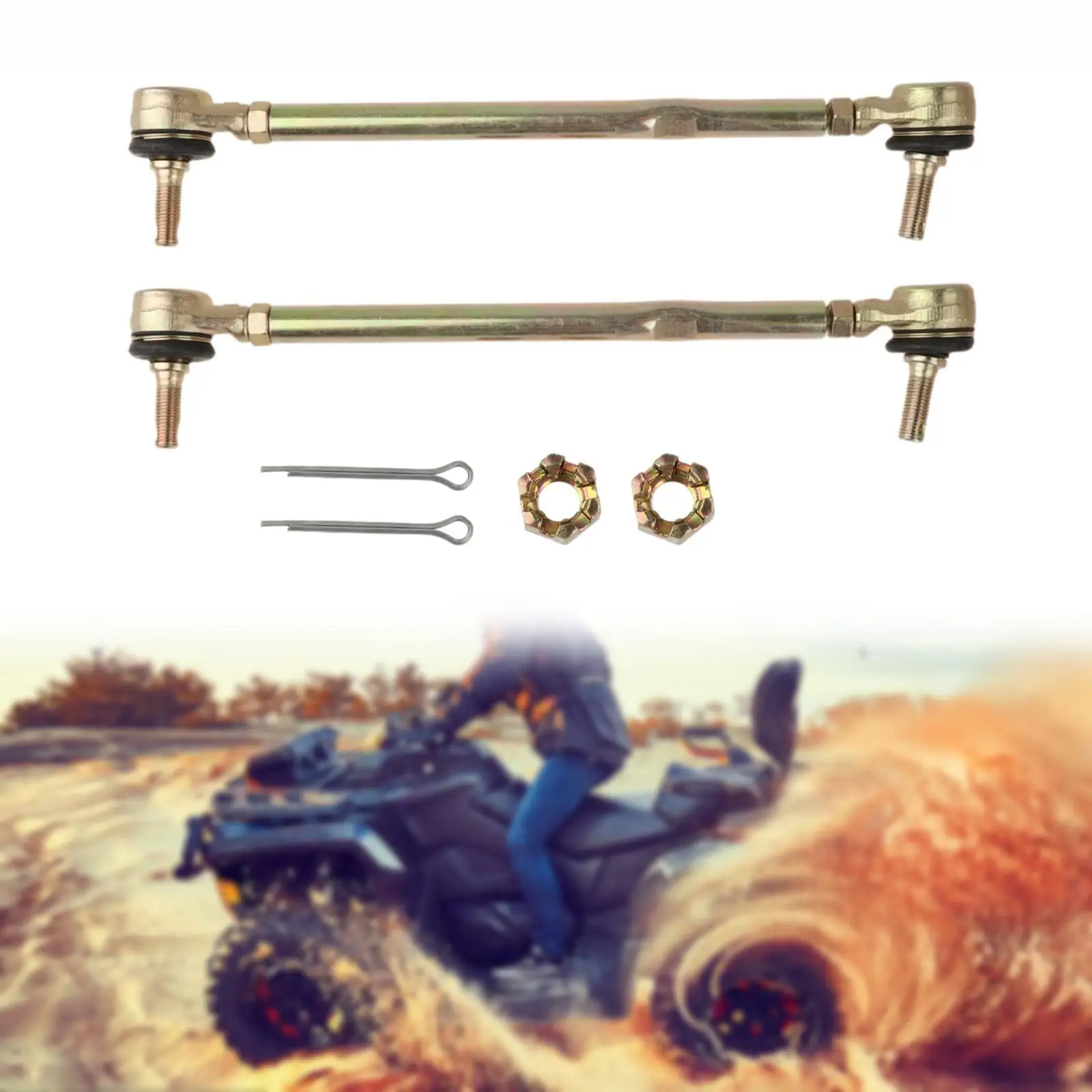 

2x Tie Rods Sturdy Vehicle Accessories Replacing for Kawasaki 220 Bayou