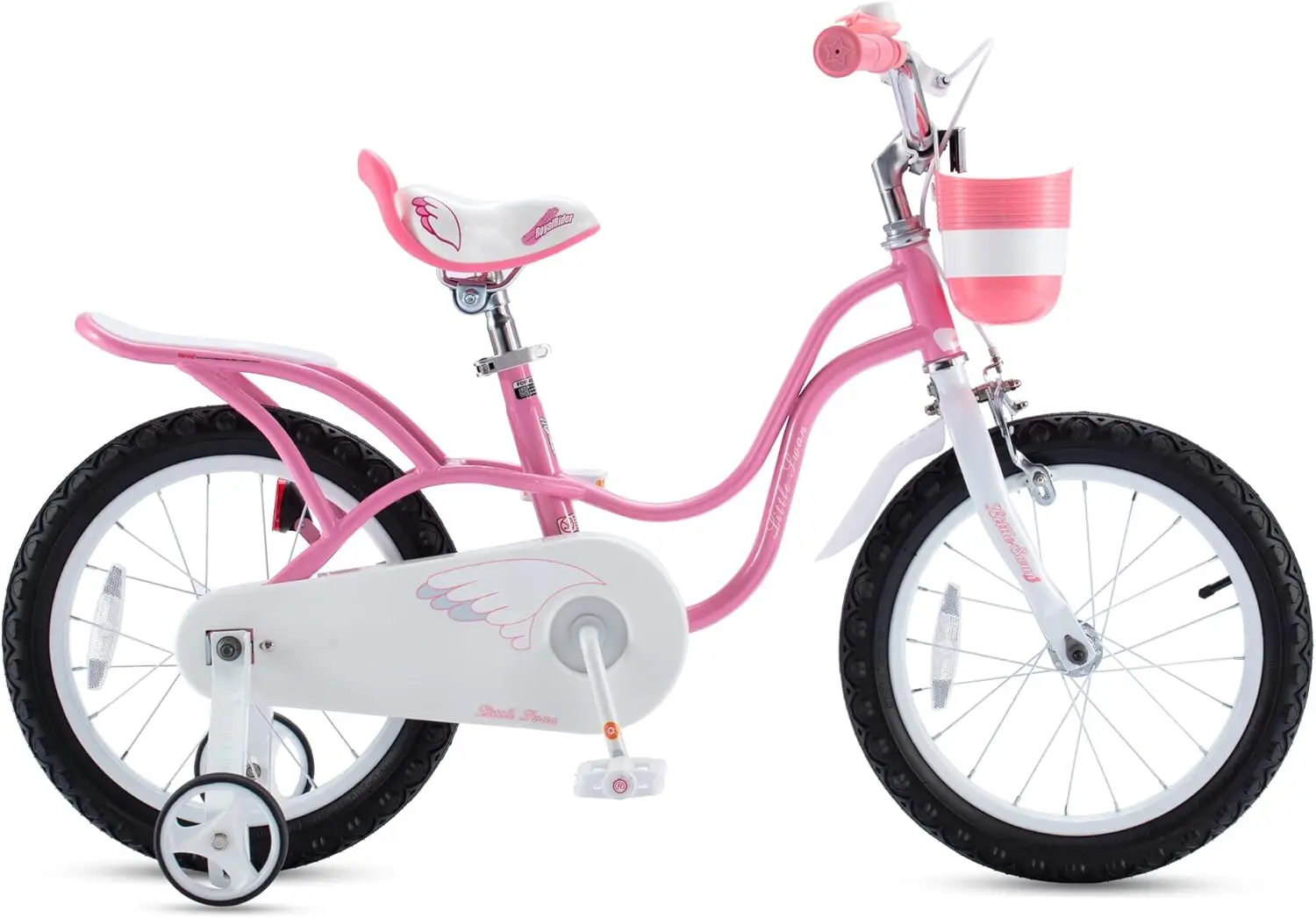 Girls Princess Bike Kids Bicycle with Basket & Mudguards 14 Inch Toddler Beginner Child Cycle for Age 3-10 Years