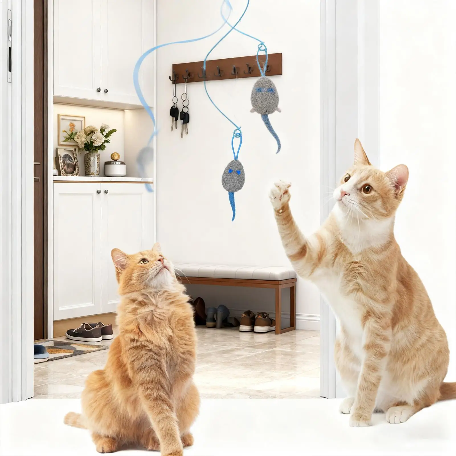 

Электрические игрушки для кошек, электронные выдвижные тизер для котят, веревка для кошек, игрушки для упражнений для домашних игр, облегчение скуки