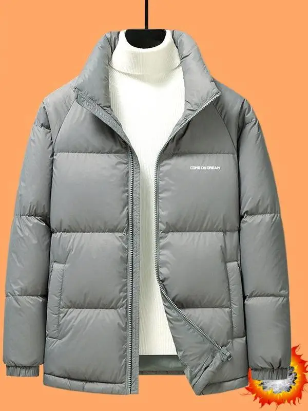 

Новая зимняя куртка-пуховик с высоким коэффициентом наполнения 200 г/м², воротником-стойкой, наполнителем из 90% пуха, теплая, объемная, модная зимняя одежда