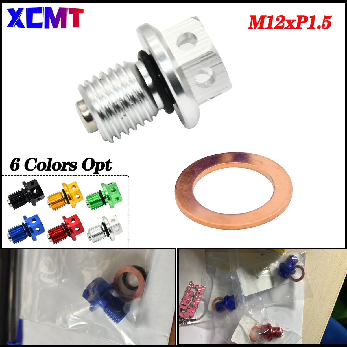 

M12x1.5 Magnetic Engine Oil Drain Plug and Washer Gasket For Honda CRF XR Z50 CR80 50cc 90/110/125/140/150CC Pit Dirt Bike