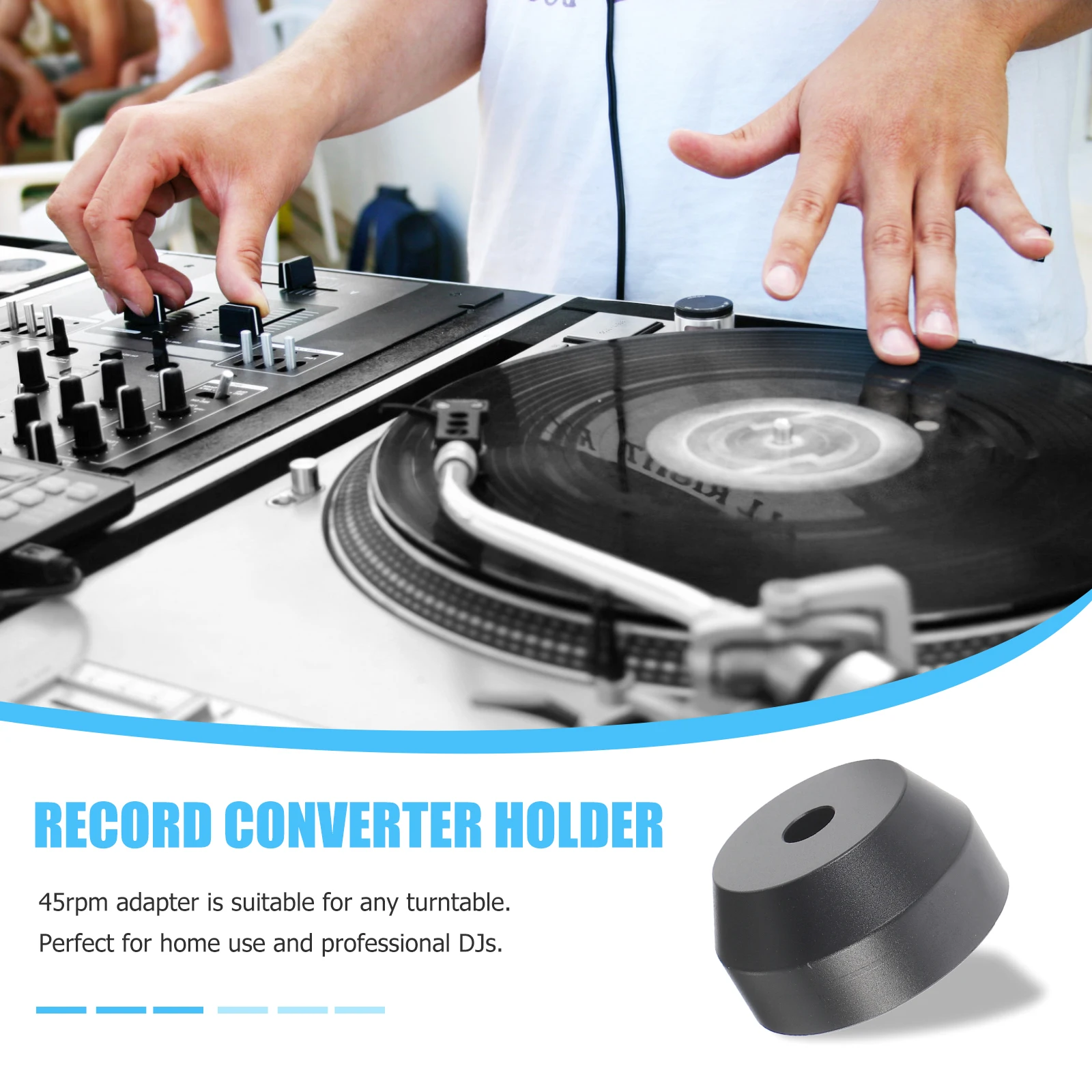 

Aluminum 45 Adapter for Turntable Vinyl Record Player Big Hole Adapters Durable Precision Design Suitable Home DJs
