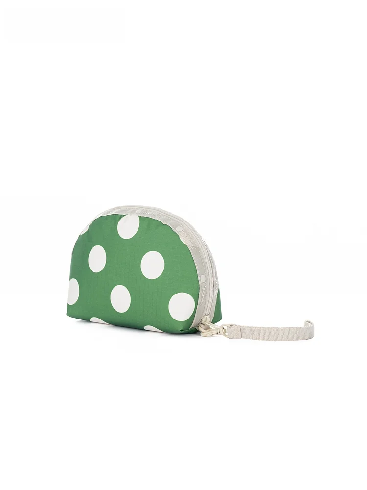 

LeSportsac Polka Dot Handbag Faionable Red And White Cheered Clutch eup Storage Bag Soft Fabric Zipper Closure Small Size