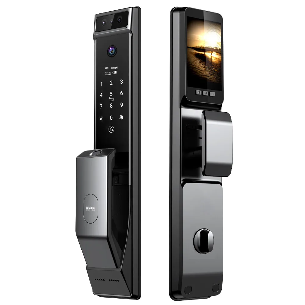 

3D Face Recognition Fingerprint Password Smart Door Lock with Camera Security