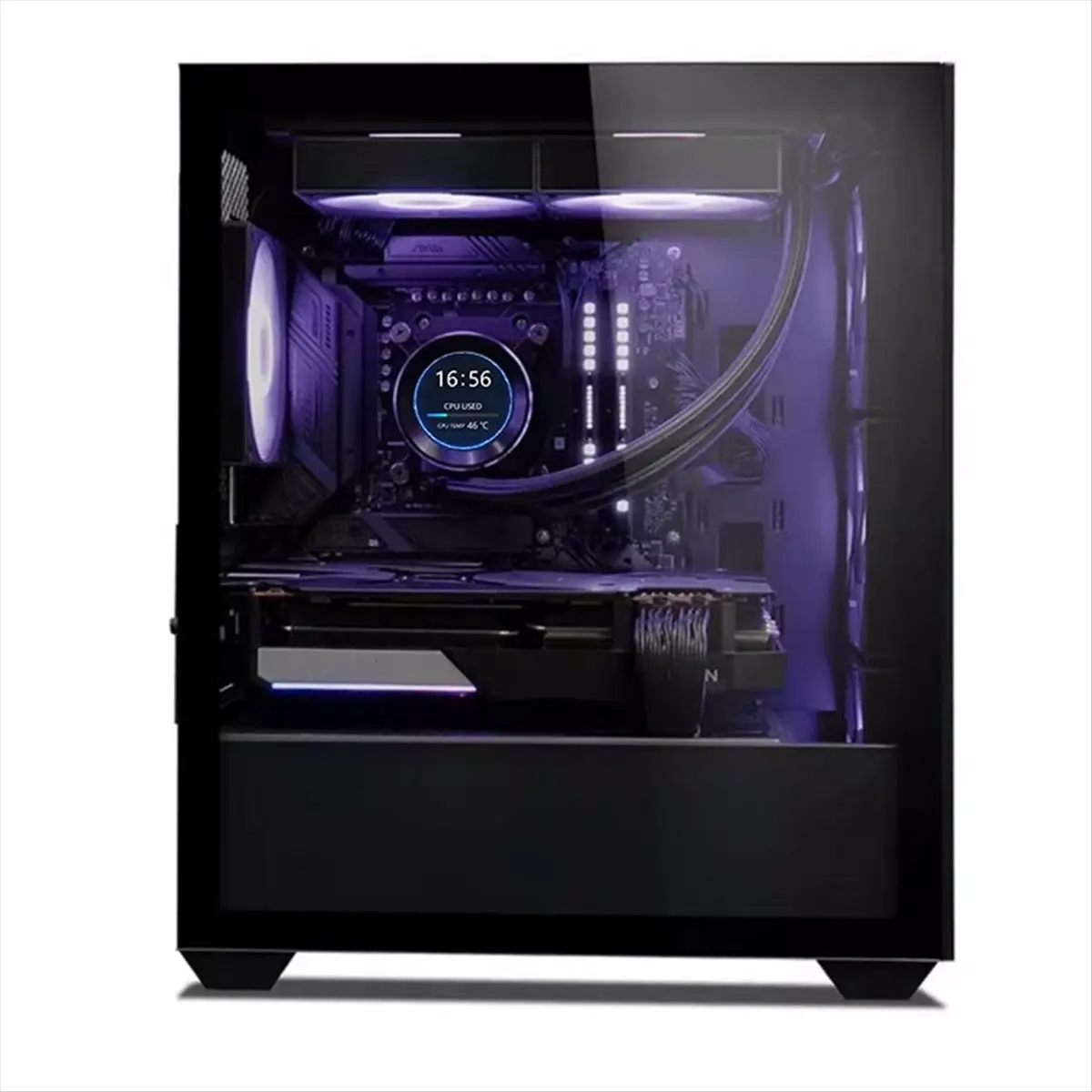 Y23A! 2.1inch CPU/GPU Cooler Round LCD Display, AIO Computer Temp Monitor for Water Cooling Systems, PC Sensor Panel