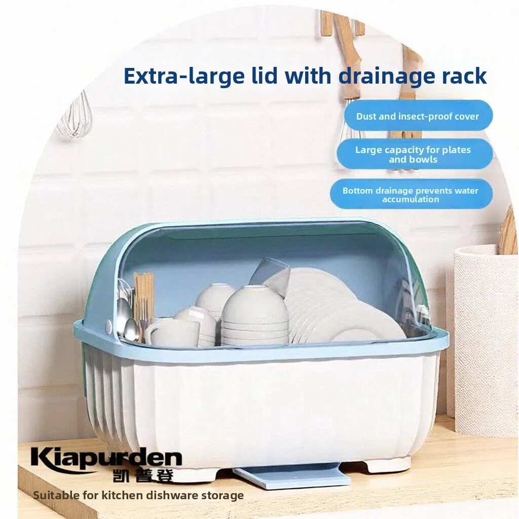 industrial-style-kitchen-storage-rack-cupboard-plate-bowl-dishwasher-safe-plastic-organizer-with-cover-utensil-storage-holder
