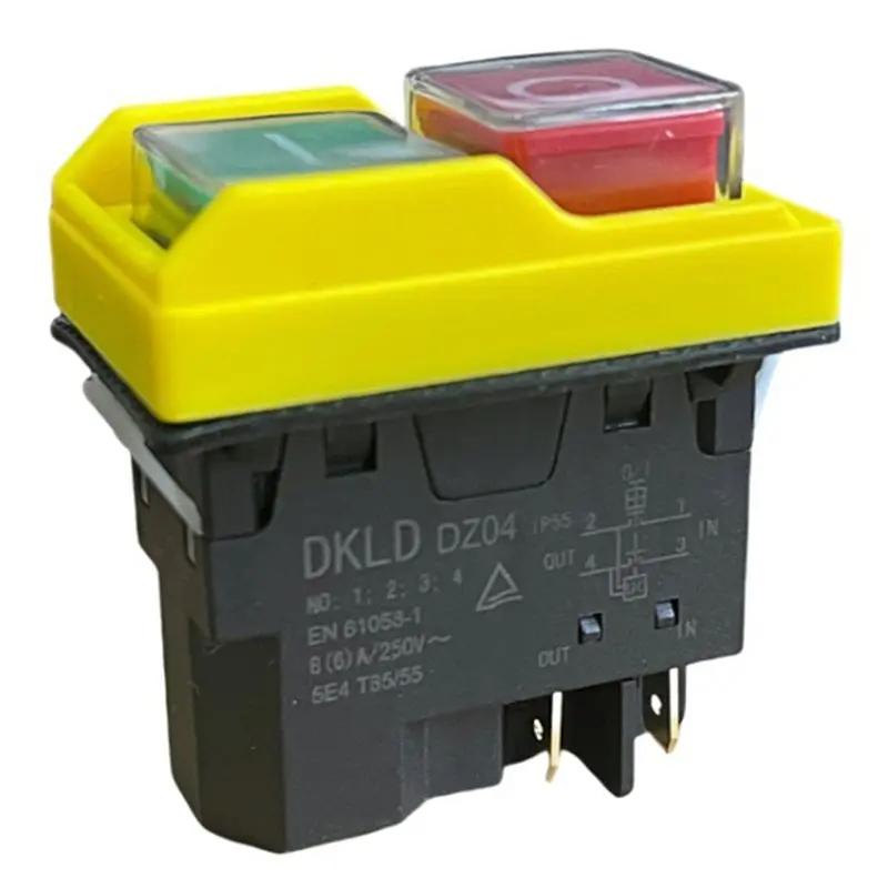 【Big Deal】DZ04 Electromagnetic Switch Push Button Switches Start Stop Switch For Grinding Machine 250VAC 8(6)A