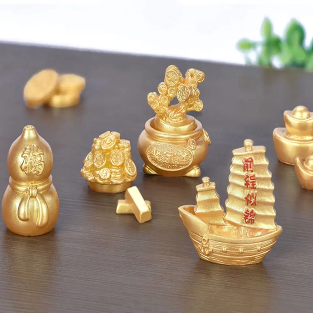 Crafts Wealth Rolling New Year Decorations DIY Ornaments Resin Auspicious Ornaments Figurine Fortune Trinkets Small Ornament