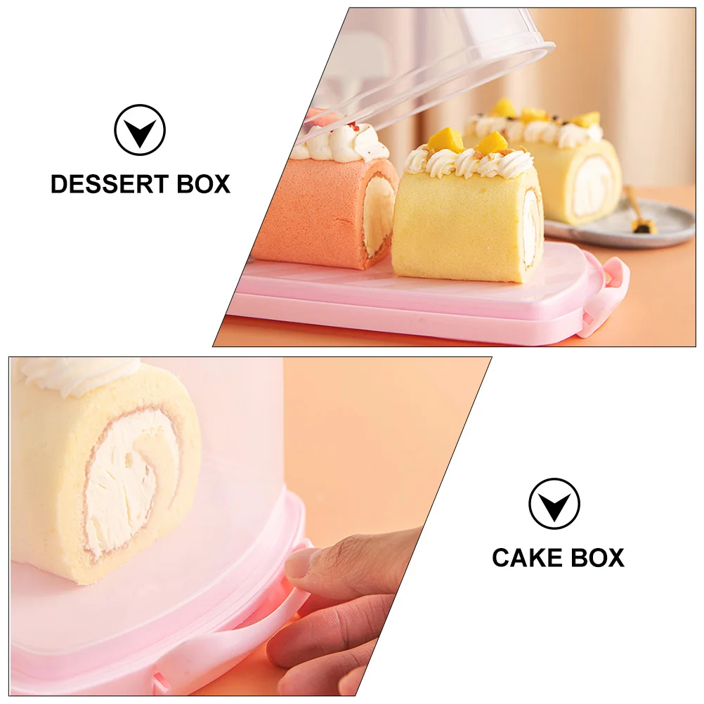

1pc Portable Dessert Box Handheld Cake Container Reusable Pastry Box For Bakery Candy Biscuits Packaging Transparent Cover Home