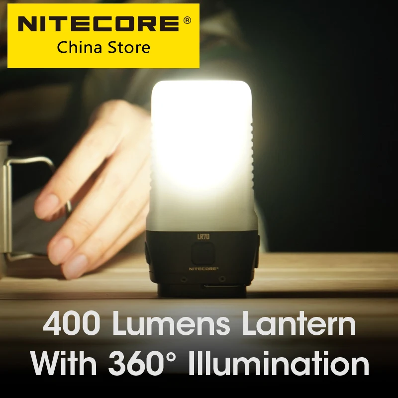 2026 Nitecore LR70 Camping Lantern USB-C Rechargeable Flashlight 18W QC PD Fast Charge Power Bank Portable  3-in-1  Tent Light