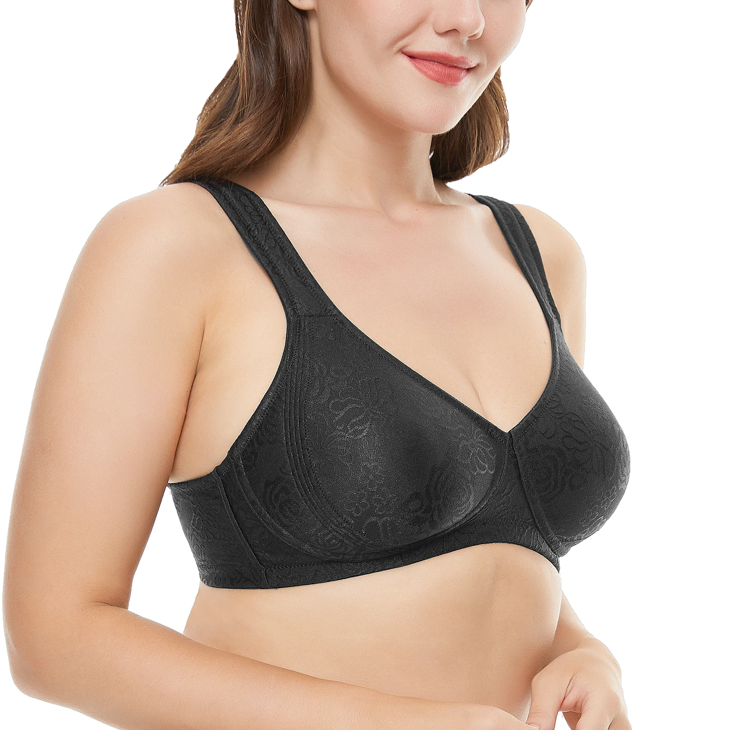 44 46 48 Big Size Black Minimizer Bras For Women Full Coverage Support C D E F G Cup Brasieres Sexy Lingerie Comfort Cotton