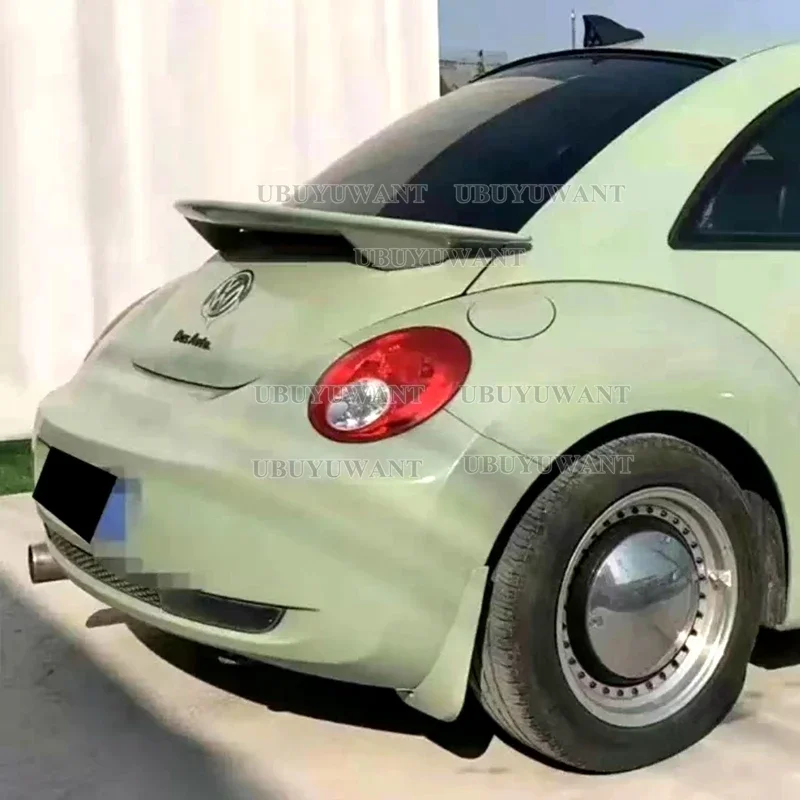 Para Volkswagen VW Beetle 98-2010 fibra de carbono alerón trasero de coche divisor negro brillante tapa de labio de maletero trasero ala