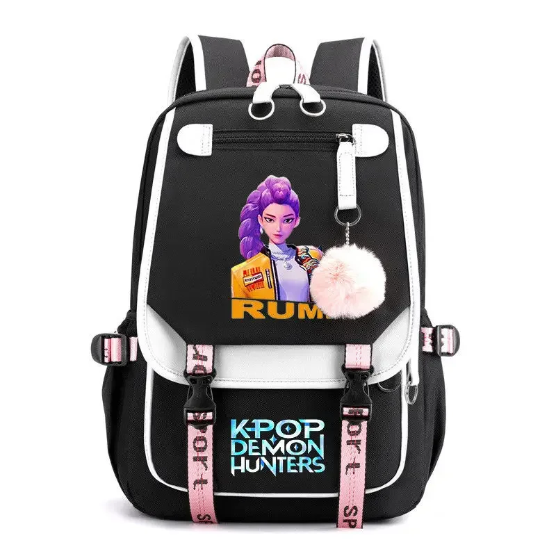 KPop デーモンハンターバックパック HUNTR/X ルミプリント学生通学バッグ高品質軽量で耐久性のある大容量トラベルバッグ