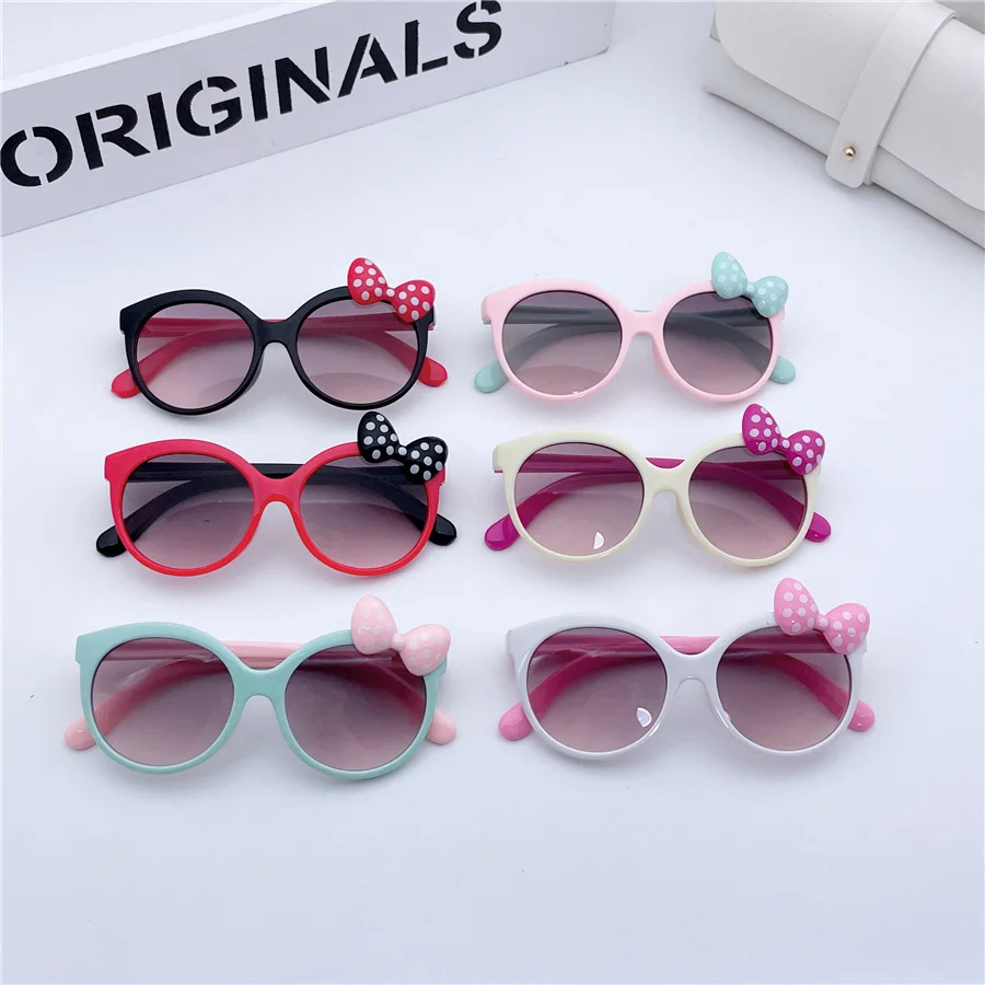 Kids Cute Sunglasses Round Frame Children Sun Glasses Fashion Girls Outdoor Cycling Goggles Party Eyewear Photography Supplies