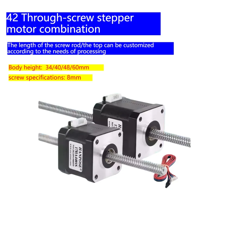 

42 through linear lead screw stepper motor set T8 screw 304 stainless steel retractable rotary motion motor