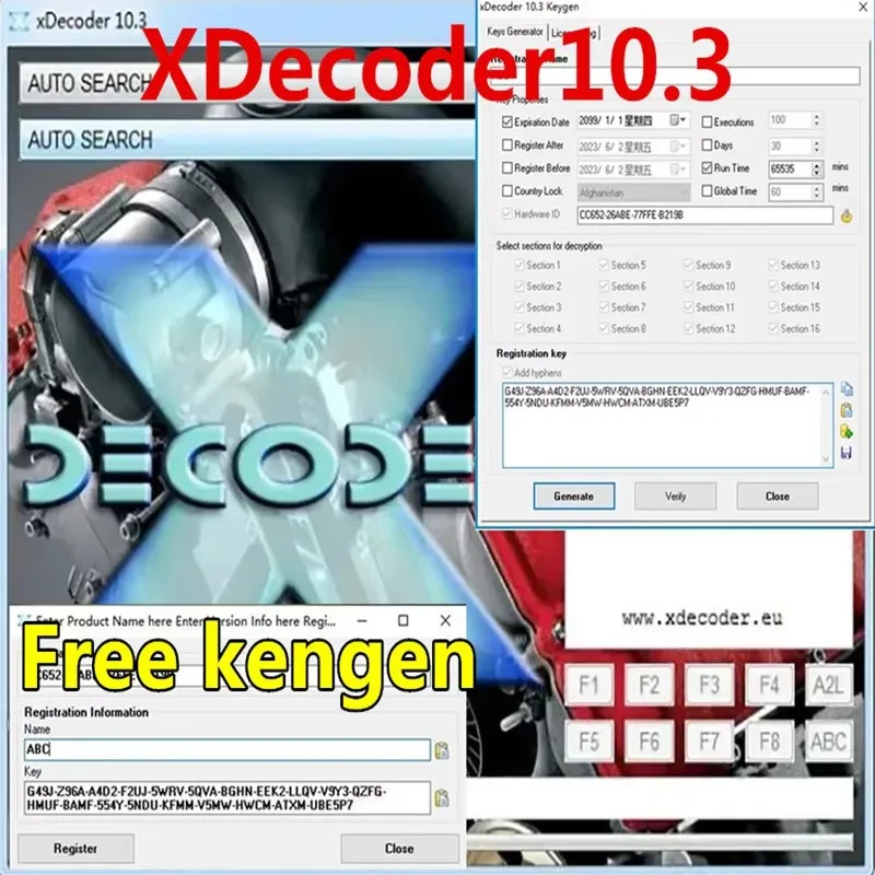 

2024 nuovo XDecoder 10.3 con Keygen DTC Remover DTC OFF elimina Software disabilita errore di rimozione DTC per molti laptop