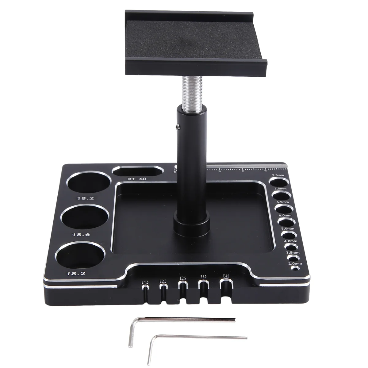 Metal RC Car Work Stand Repair Workstation Assembly Platform 360 Degree Rotation for TRX4M FMS SCX24 1/18 RC Car Black