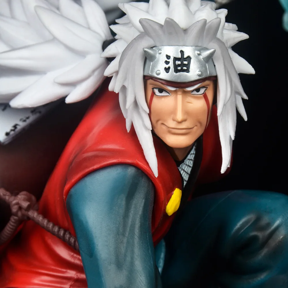 Naruto Figure Jiraiya Toad Fairy Anime Peripheral PVC 19cm Action Figure Replaceable head Desktop Ornament Model Crafts Gifts