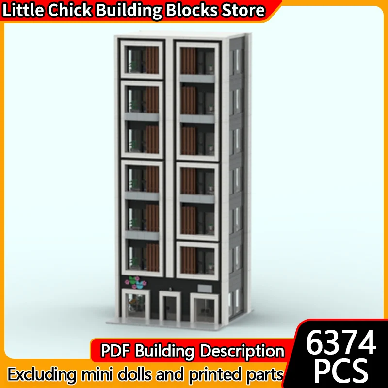 City Street View Modello MOC Mattoni da costruzione Appartamento Residenza Tecnologia modulare Regali di festa per bambini Assemblare giocattoli vestito