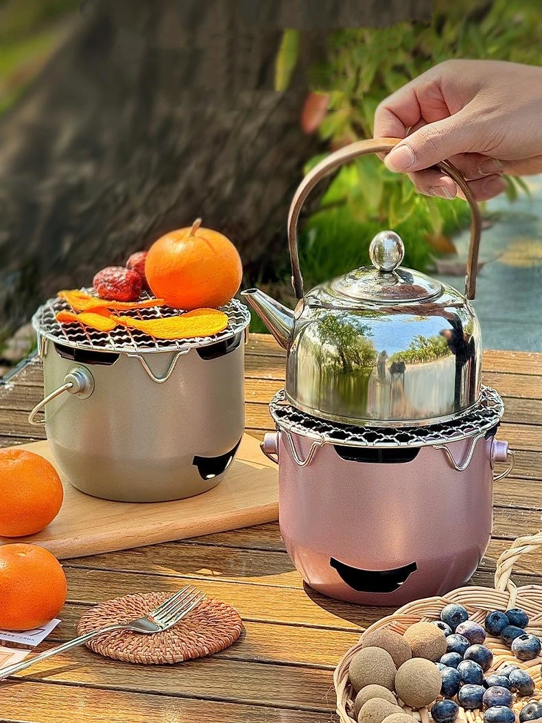 

Mini Small Carbon Stove Outdoor Portable Household BBQ Stainless Steel Enclosure Stove Tea Olive Alcohol Korean Barbecue Stove