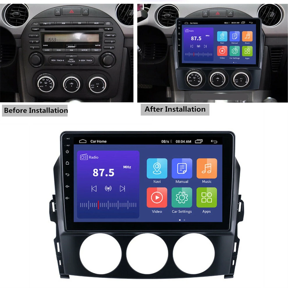 Android 14 Carplay Auto For Mazda MX-5 MX5 MX 5 NC 2005 - 2015 Car Radio Multimedia Video Player Navigation GPS AHD Camera WIFI