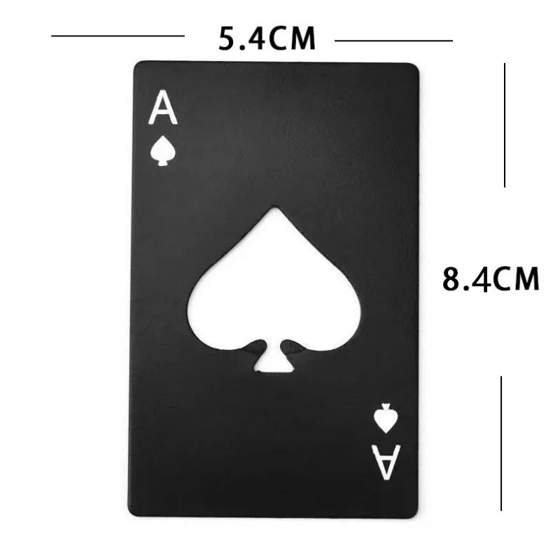 Abridor de botellas de acero inoxidable Spades A | Tarjeta de Crédito con Diseño de Cerveza, Regalo Creativo para Fiestas y Bares
