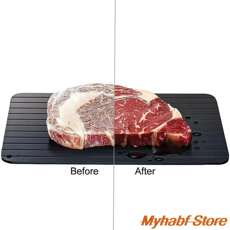 Fast Defrosting Tray Aluminium Alloy Thaw Food Defrosting Tray Fruit Quick Defrost Plate Frozen Meat Fish Food Board Meat Tools