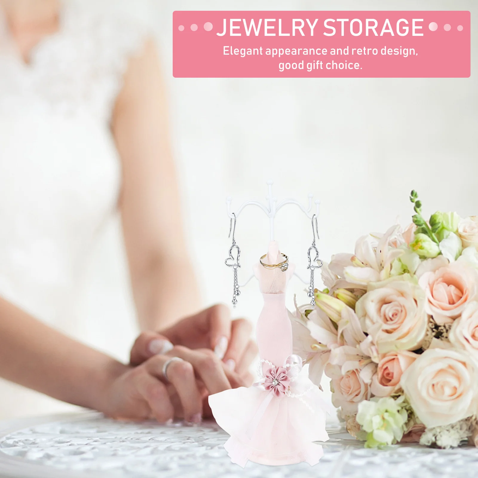 

Jewelry Storage Jewlery Organizer Earrings Display Necklace Holder Dress Hanger Stand
