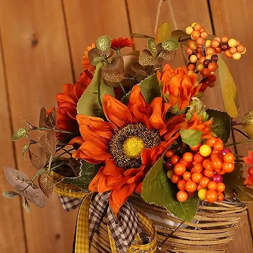 Decorative Wreath, Fall Wreath for Halloween Welcome Door Wreath for Front Door Autumn Wreaths Christmas Wreaths for Front Door