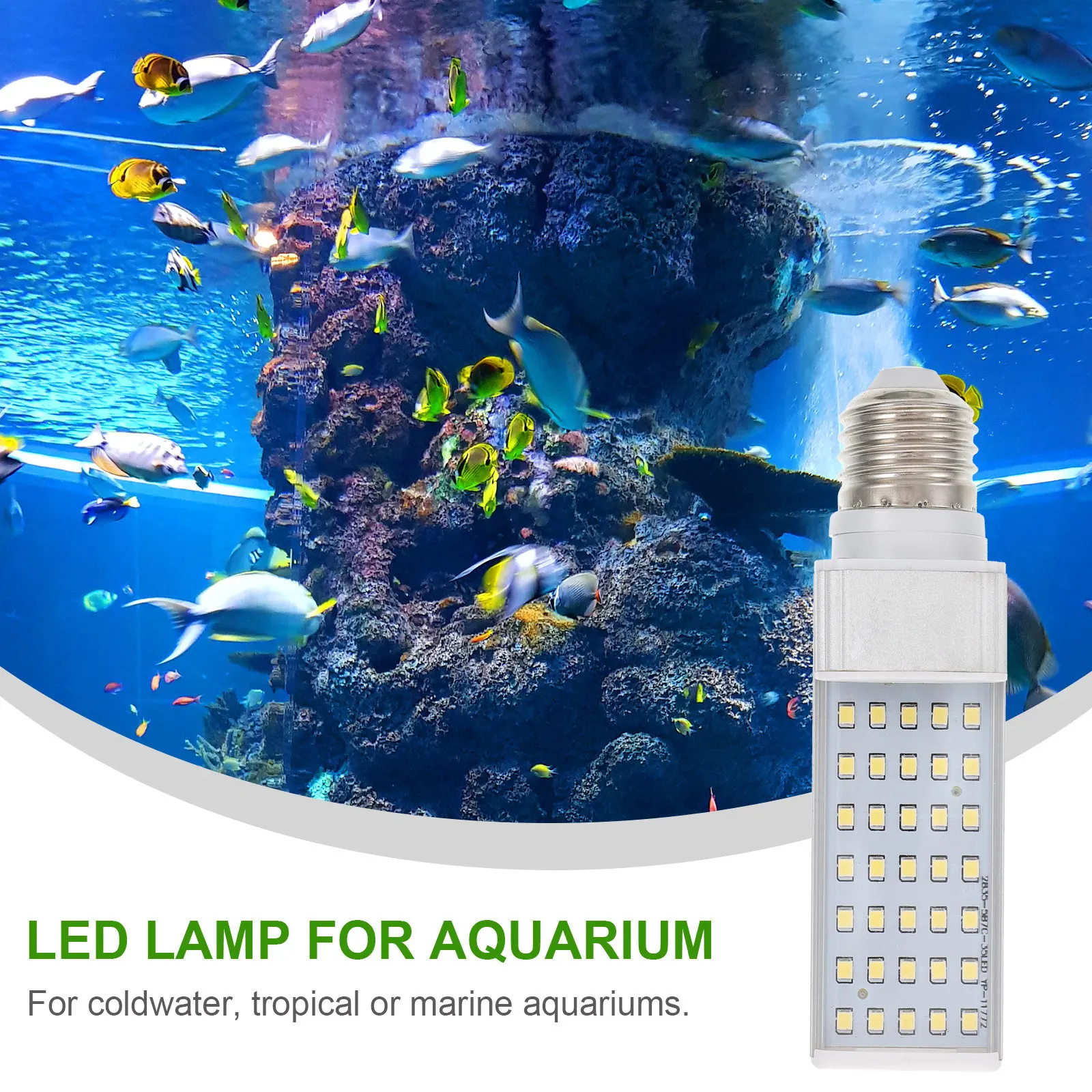 7W E27 LED Corn Light for Aquarium, Fish Tank, Coral & Plant Growth – Bright White Spiral Lamp