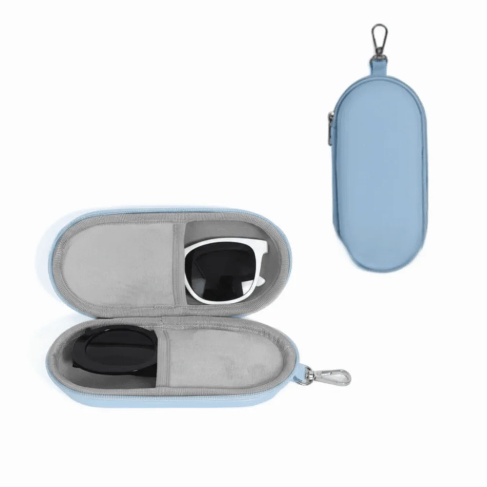 Modisches Hartschalen-Doppel-Brillenetui Tragbare Einfache Doppel-Brillenaufbewahrungsbox Reise-Sonnenbrillen-Organizer für Damen und Herren