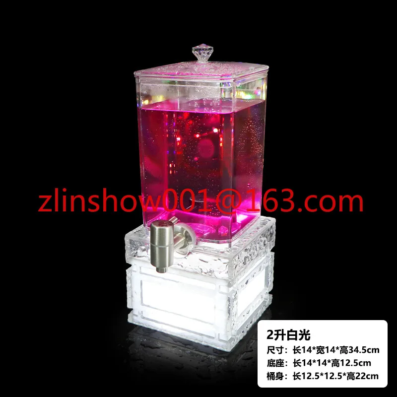 

LED luminous wine cannon 3 liters bar KTV creative cola juice bucket with faucet Internet celebrity draft beer bucket commercial